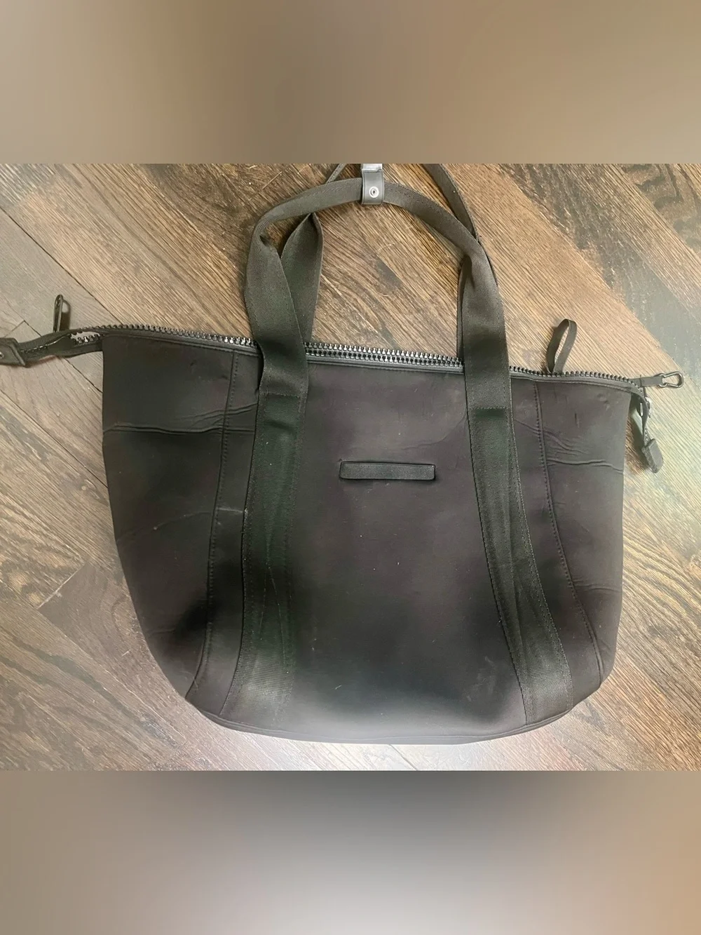 Dagne Dover Black Large Nylon Travel Work Tote Bag Laptop Carryall